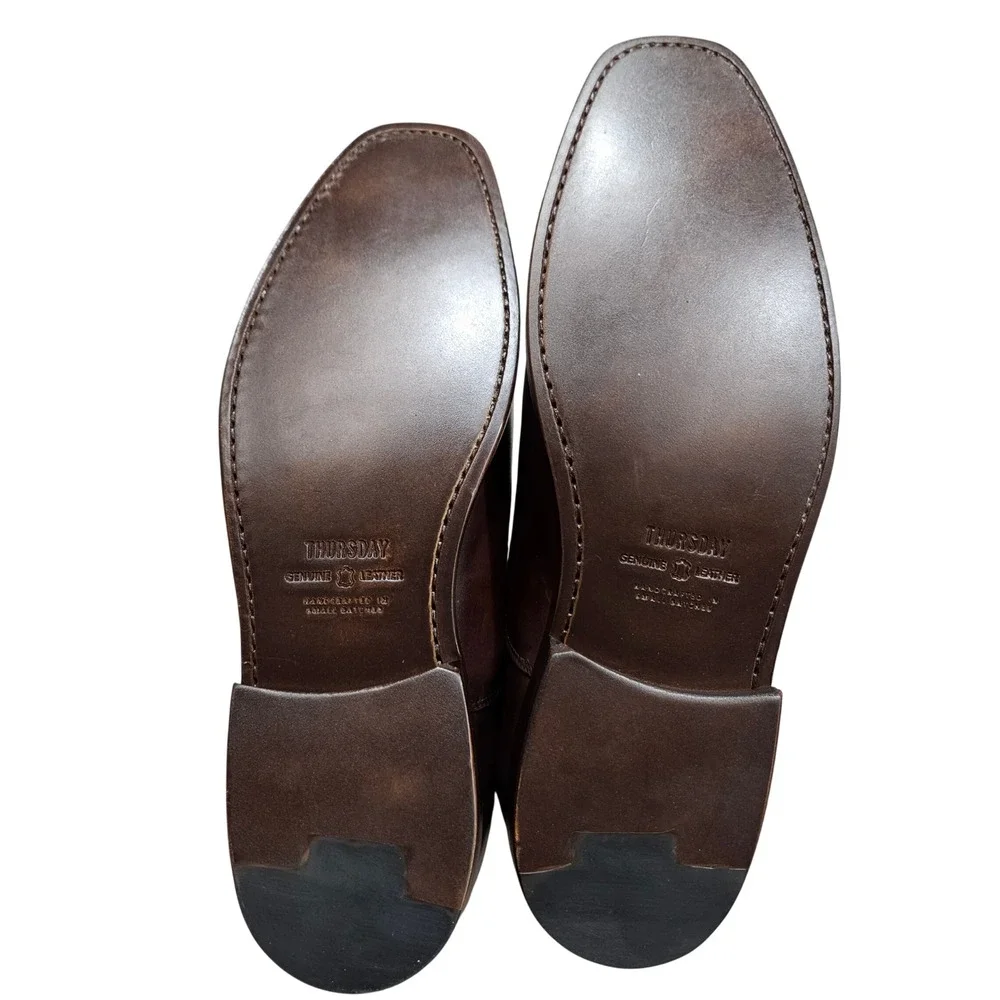 Thursday Executive Oxford Shoes Mens 9.5 Mahogany Brown Leather Cap Toe Dress